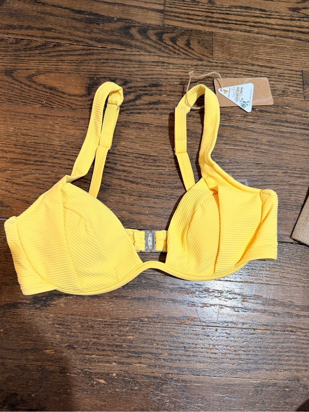 Berlook Yellow Ribbed Underwire Bikini Set - Picture 3 of 5